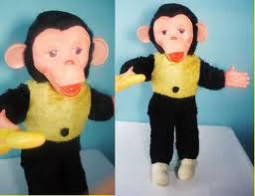1970 stuffed monkey with banana