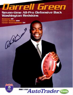Darrell Green (Redskins) autographed promotional photo