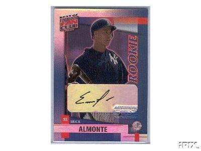Erick Almonte certified autograph Yankees 2002 Donruss card