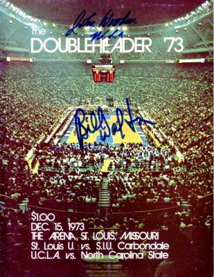 John Wooden & Bill Walton autographed 1973 UCLA basketball program