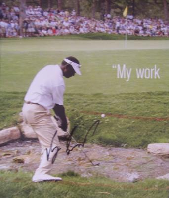 Vijay Singh autographed 10x12 inch golf book photo
