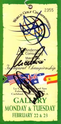 David Duval Ernie Els Nick Price autographed 1999 World Golf Championships Match Play ticket