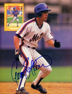 Gregg Jefferies autographed New York Mets Beckett Baseball back cover photo