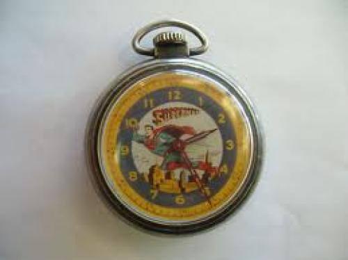 Watches; Vintage Rare Working 1950's Ingraham Superman Pocket Watch