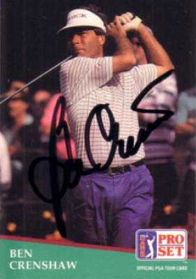 Ben Crenshaw autographed 1991 Pro Set golf card