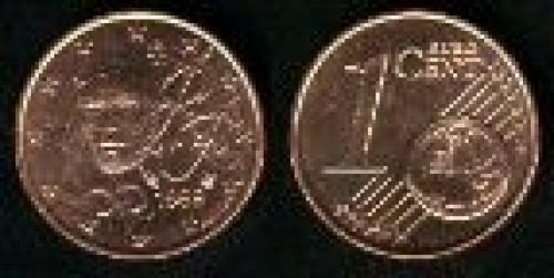 1 cent; Year: 1999-2007; (km 1282);  Acero cubierto de cobre