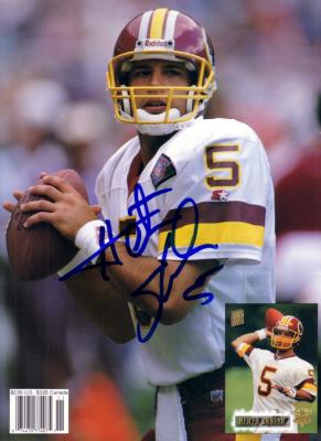 Heath Shuler autographed Washington Redskins Beckett Football back cover photo