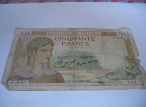France banknotes-50 francs-1937/40