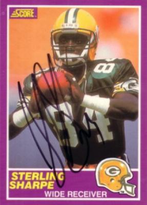 Sterling Sharpe autographed Green Bay Packers 1989 Score Rookie Card