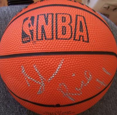 Glen Rice autographed Spalding NBA mini basketball