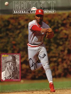 Ozzie Smith autographed St. Louis Cardinals Beckett Baseball cover
