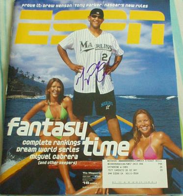 Miguel Cabrera autographed Florida Marlins ESPN Magazine