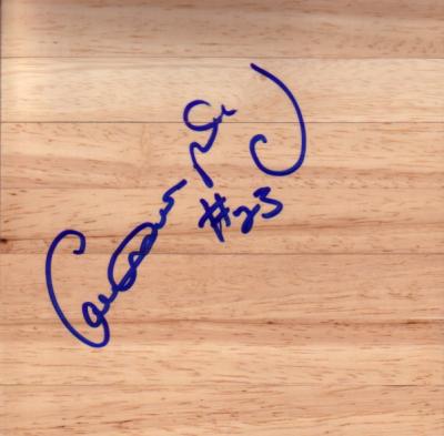 Calvin Murphy (Houston Rockets) autographed basketball hardwood floor