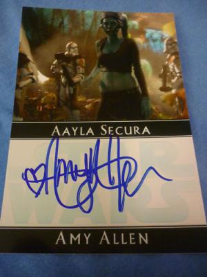 Amy Allen autographed Star Wars Aayla Secura 4x6 photo