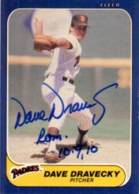 Dave Dravecky autographed San Diego Padres 1986 Fleer card