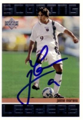 Jaime Moreno autographed 1999 MLS DC United card