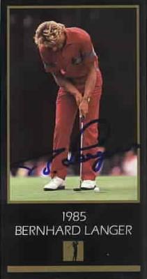 Bernhard Langer autographed 1985 Masters Champion golf card