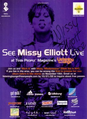 Missy Elliott autographed full page magazine ad