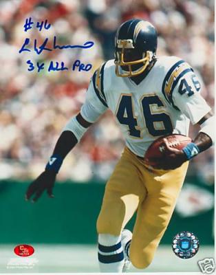 Chuck Muncie autographed San Diego Chargers 11x14 photo inscribed 3X All Pro