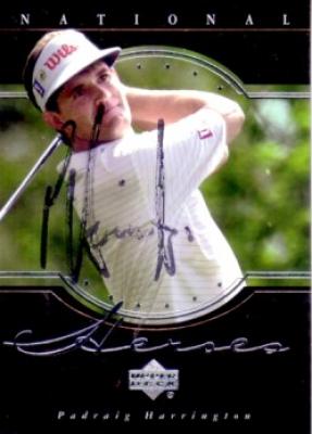 Padraig Harrington autographed 2001 Upper Deck golf card