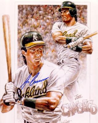Jose Canseco autographed Oakland A's 8x10 art print