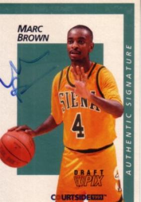 Marc Brown Siena certified autograph 1991 Courtside card