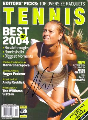 Maria Sharapova autographed 2004 Tennis magazine