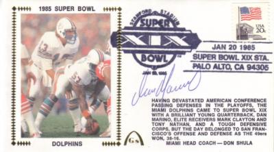 Dan Marino autographed Miami Dolphins Super Bowl 19 cachet envelope