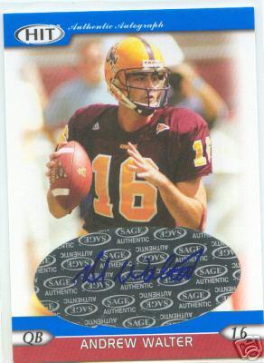 Andrew Walter certified autograph Arizona State 2005 SAGE HIT card