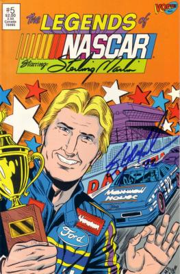 Sterling Marlin autographed Legends of NASCAR comic book