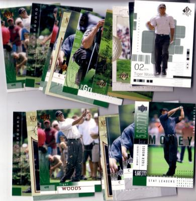 Tiger Woods lot of 21 assorted 2001 & 2002 Upper Deck cards