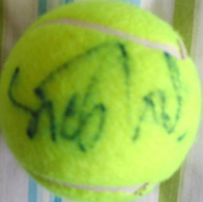 Sandrine Testud autographed tennis ball