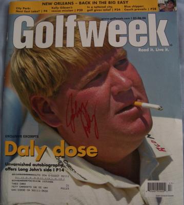 John Daly autographed Golfweek magazine