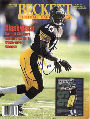 Kordell Stewart autographed Pittsburgh Steelers Beckett Football cover