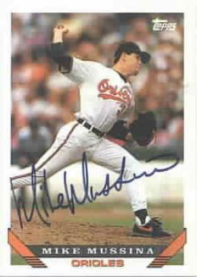 Mike Mussina autographed Baltimore Orioles 1993 Topps card