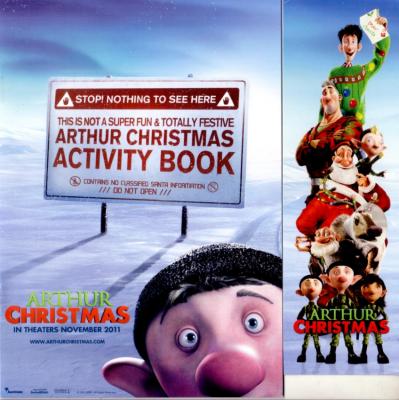 Arthur Christmas movie promo activity book & bookmark set