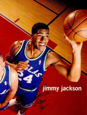 Jim Jackson autographed Dallas Mavericks magazine photo
