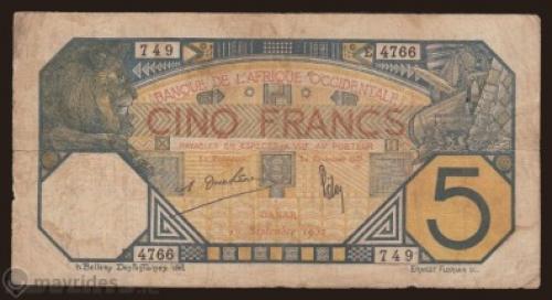 French West Africa 5 Francs, 1932