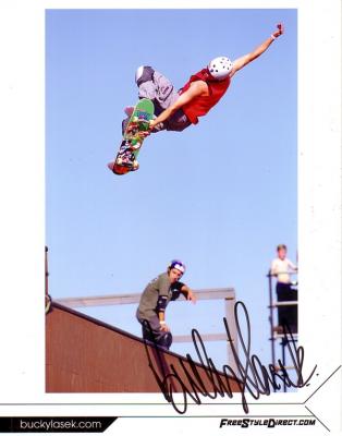 Bucky Lasek autographed 8x10 skateboarding photo