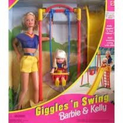 Dolls;  Mattel Giggles 'n Swing Barbie and Kelly Dolls (1998)
