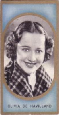 Olivia de Havilland 1938 Carreras Film Favourites tobacco card