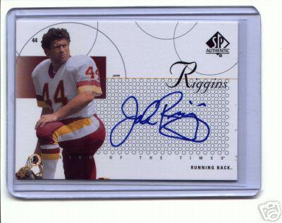 John Riggins certified autograph Washington Redskins 2002 SP Authentic card