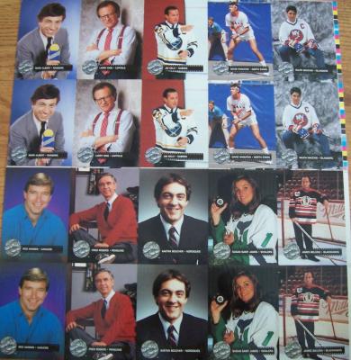 1991 Pro Set Platinum hockey celebrity cards uncut sheet set
