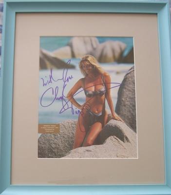 Cheryl Tiegs autographed Sports Illustrated swimsuit photo matted & framed