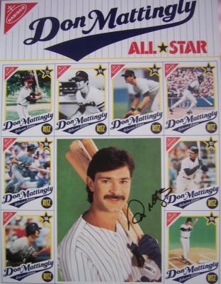 Don Mattingly autographed New York Yankees 11x14 commemorative card sheet