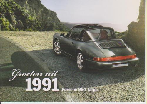 Porsche 911 Targa 1991 postcard