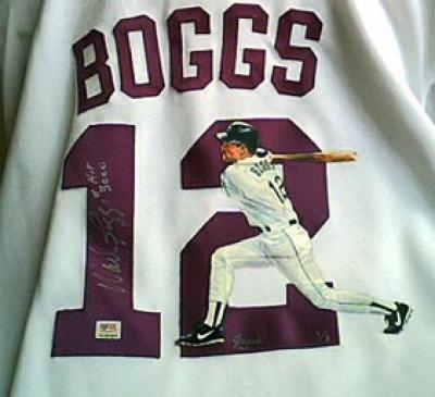 Wade Boggs autographed Tampa Bay Devil Rays Hit 3000 jersey hand painted #1/3 (PSA/DNA)