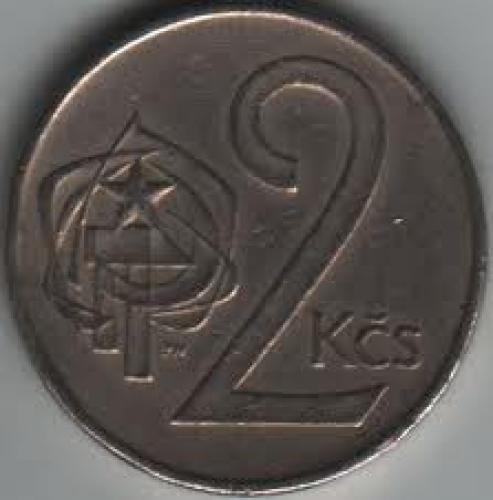 Coins; Czechoslovakia 2 Koruna 1973. front image