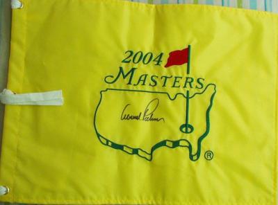 Arnold Palmer autographed 2004 Masters golf pin flag