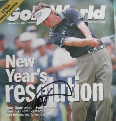 Paul Azinger autographed Golf World magazine cover